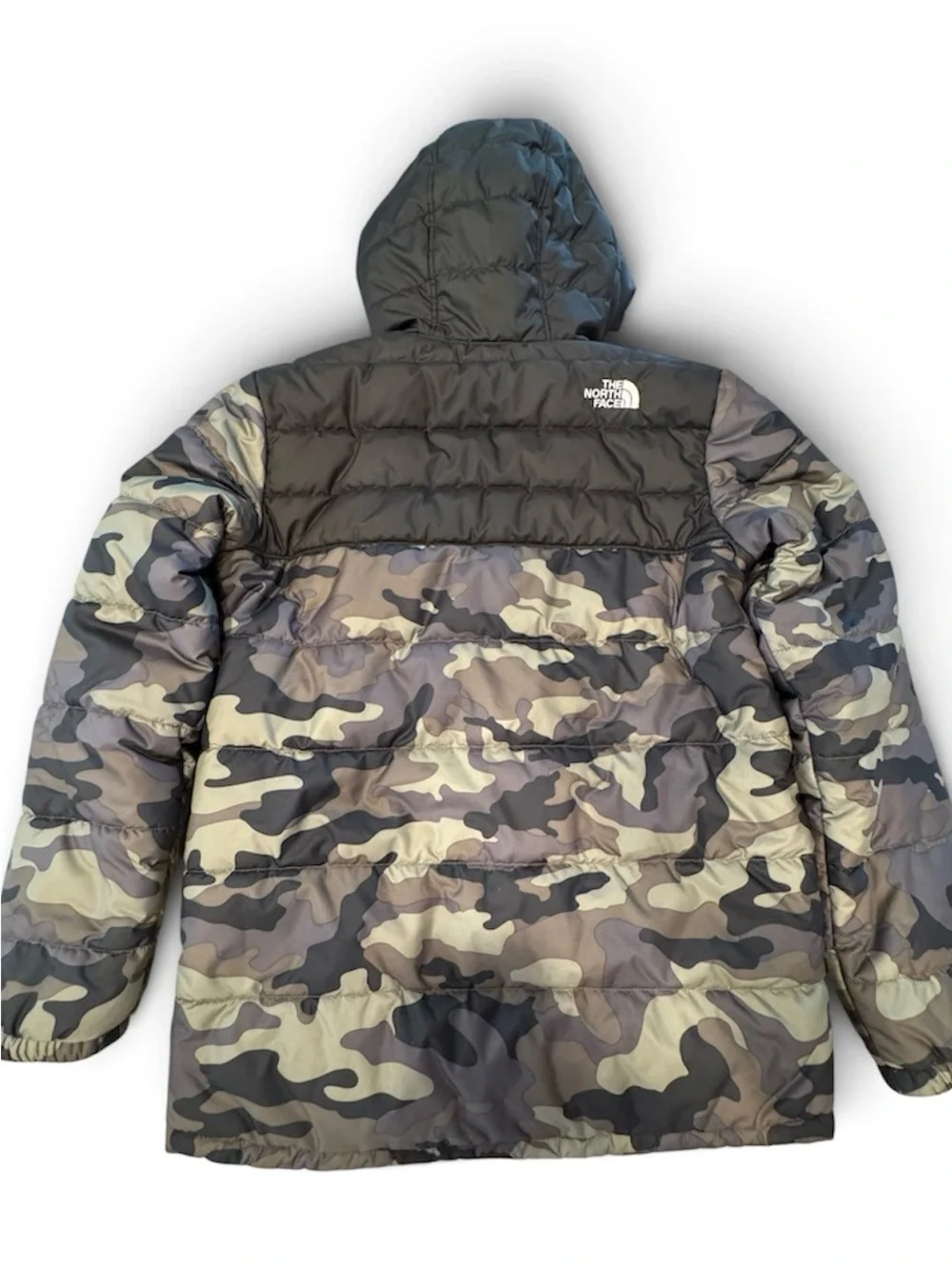 The North Face Reversible Kids Camo Puffer winter jacket / - Black, Gray, Green